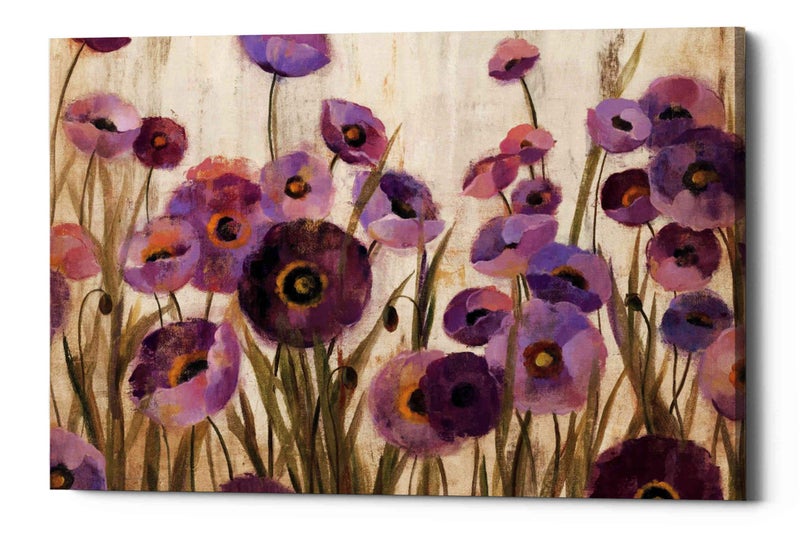 Epic Graffiti 'Pink And Purple Flowers' by Silvia Vassileva, Canvas Wall Art, 12"x18" - Image 1